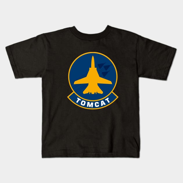 F-14 Tomcat - Yellow Silhouette F-14 Tomcat - Clean Style Kids T-Shirt by TomcatGypsy